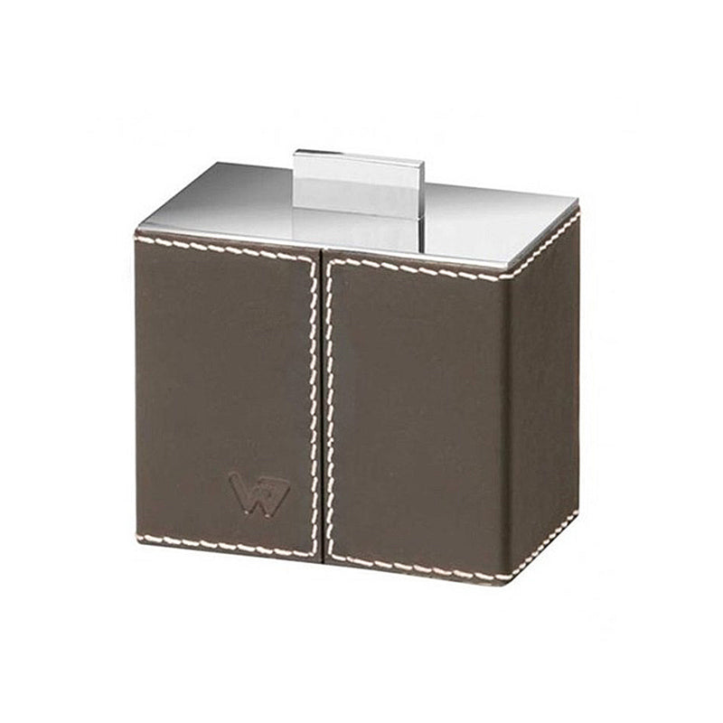 Box Metal Lineal Cotton Box - Free Standing - 4" Leather/Brown