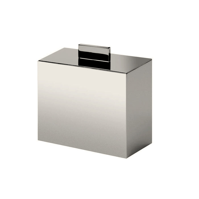 Box Metal Lineal Cotton Box - Free Standing - 4" Brass/Brushed Nickel