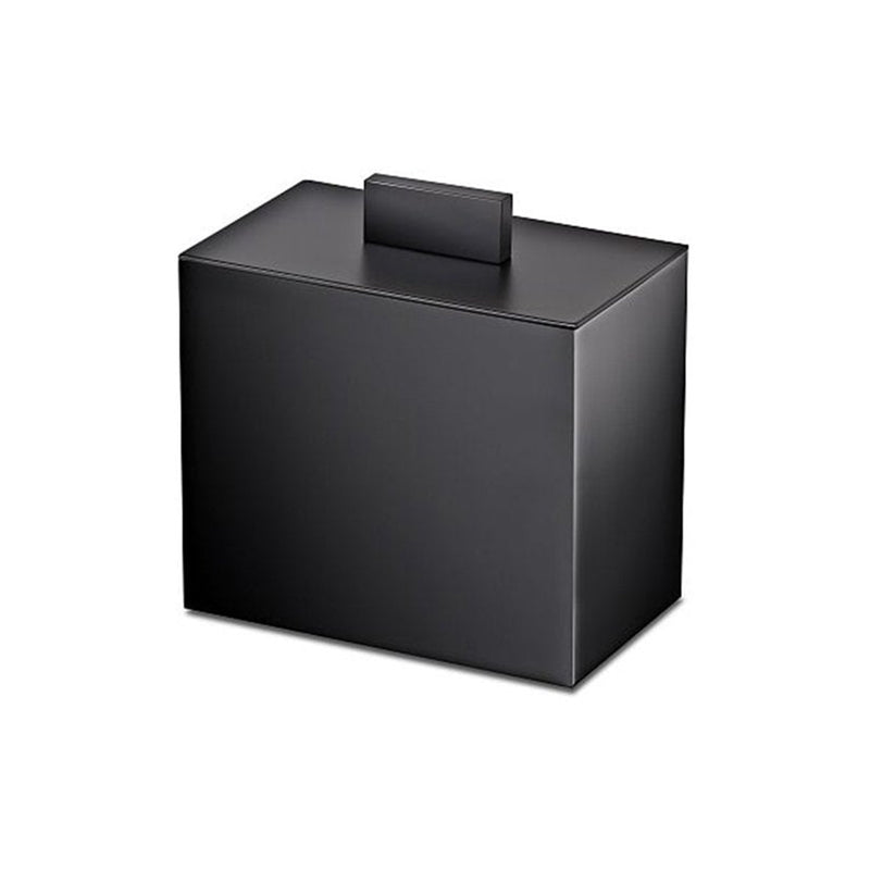 Black Cotton Box - Free Standing - 4" Brass/Matt Black