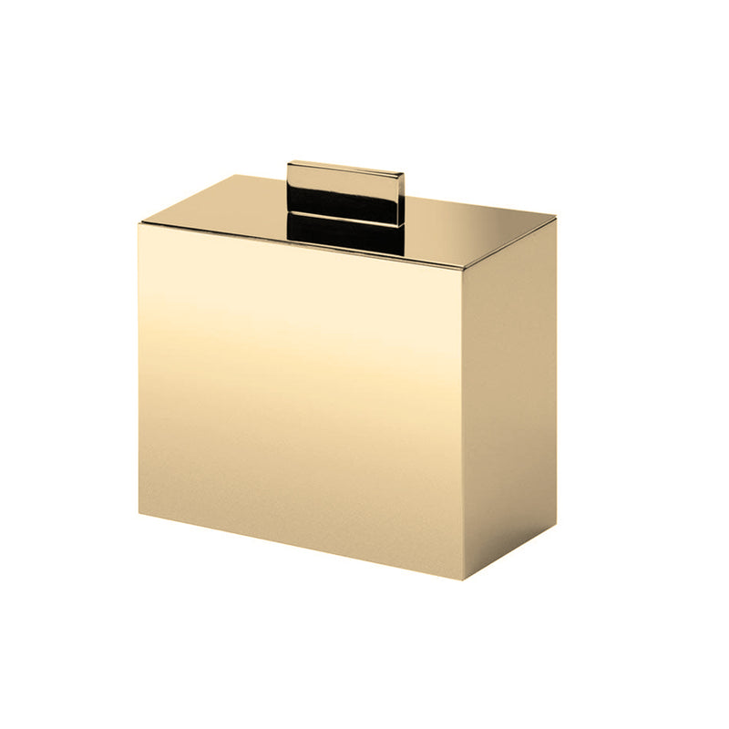 Box Metal Lineal Cotton Box - Free Standing - 4" Brass/Satin Gold (Final Sale)