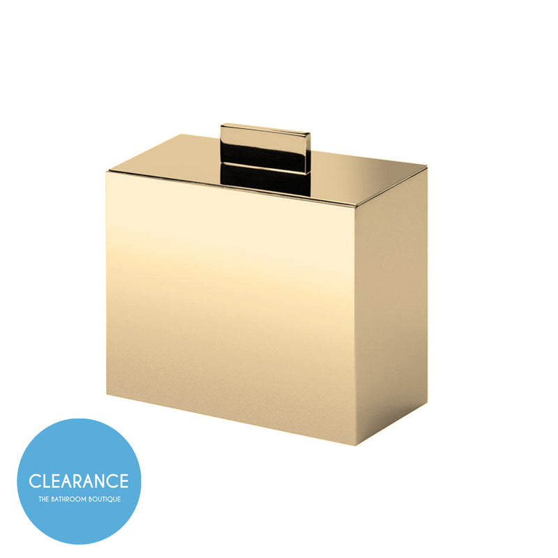 Box Metal Lineal Cotton Box - Free Standing - 4" Brass/Satin Gold (Final Sale)