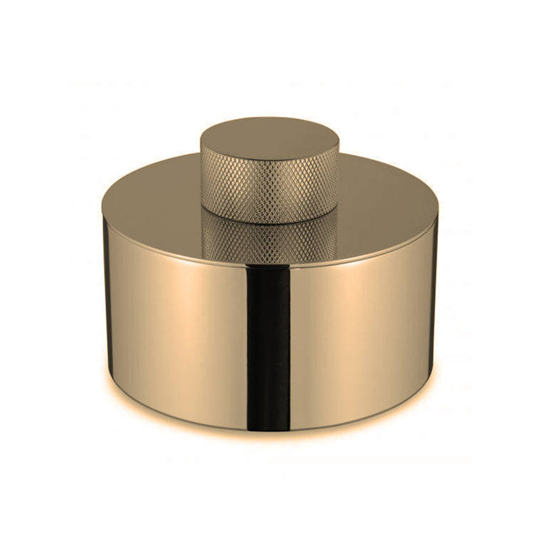 Urban Knurled Cotton Box - Free Standing - 4" Brass/Satin Gold