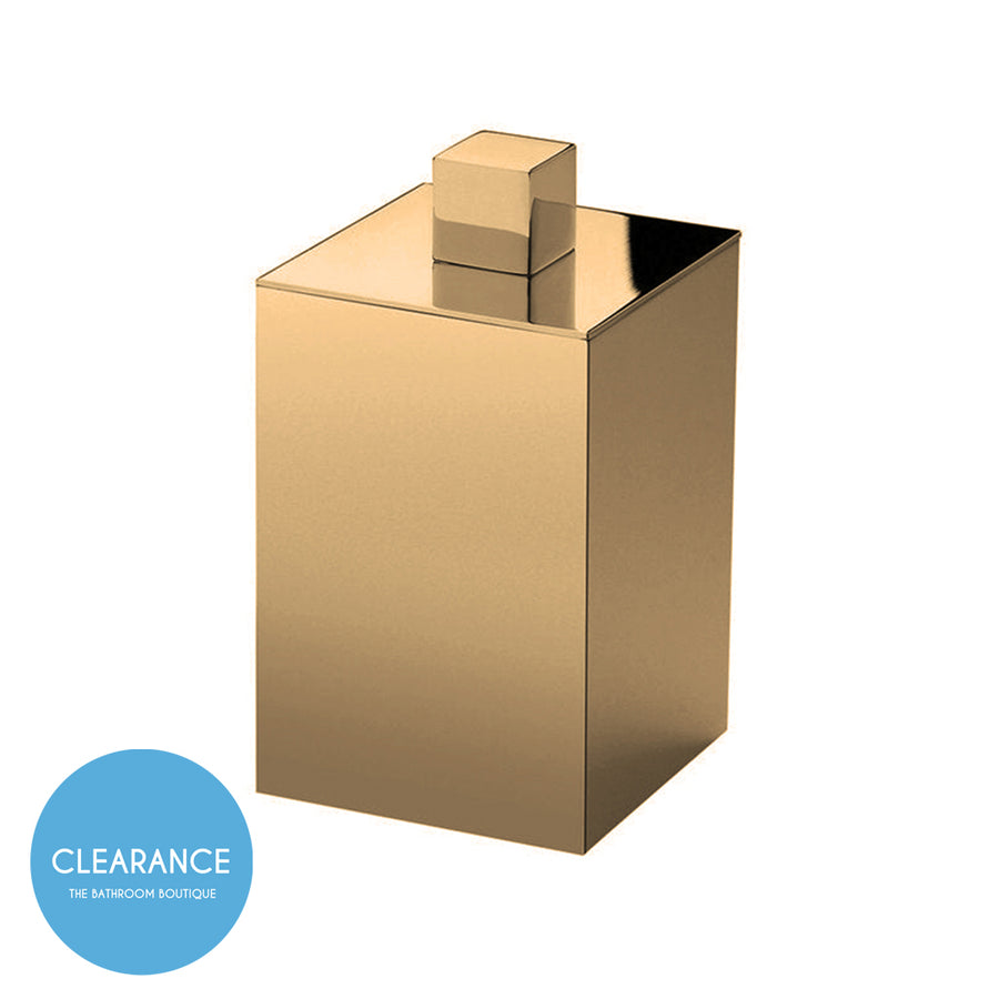 Box Metal Cotton Tips Holder - Free Standing - 4" Brass/Antique Gold (Final Sale)