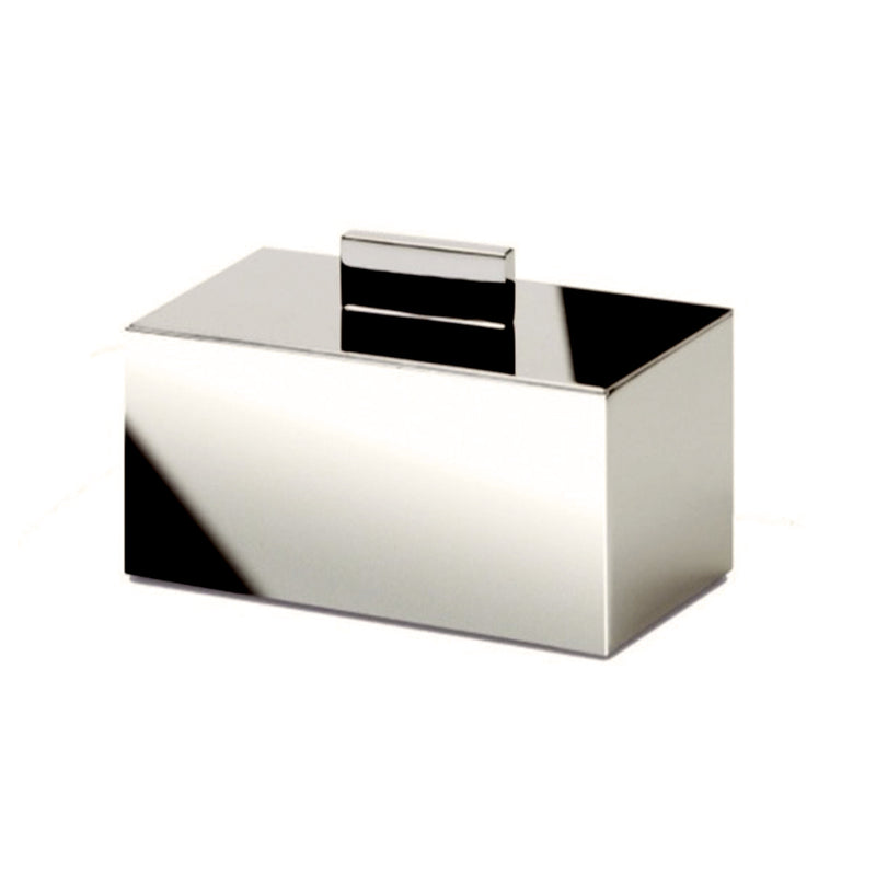 Box Metal Lineal Cotton Tips Holder - Free Standing - 4" Brass/Brushed Nickel
