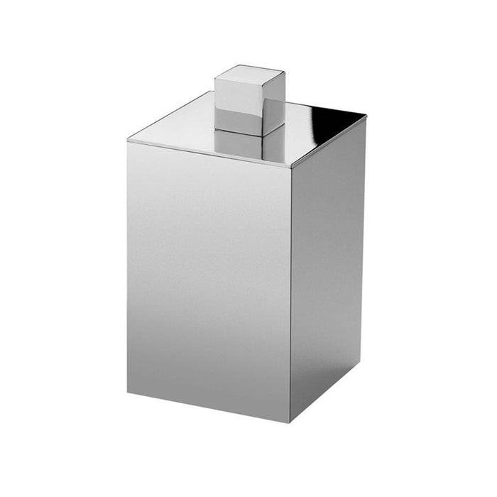 Box Metal Cotton Tips Holder - Free Standing - 4" Brass/Polished Chrome