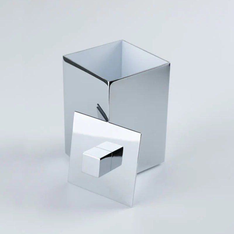 Box Metal Cotton Tips Holder - Free Standing - 4" Brass/Polished Chrome (Final Sale)