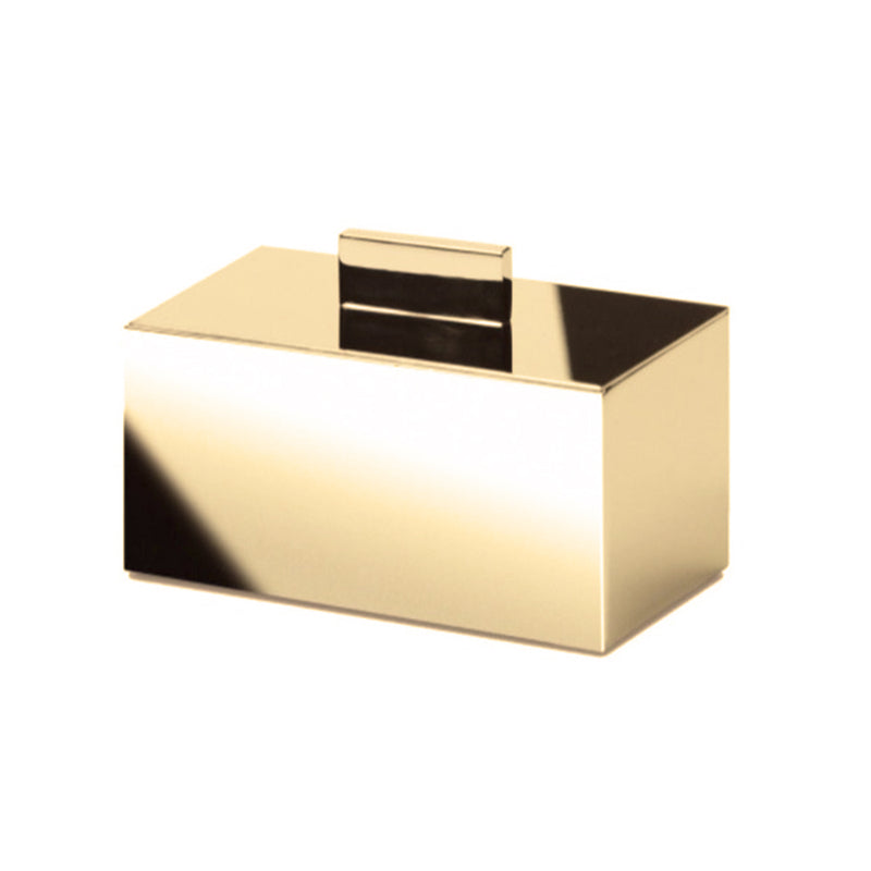 Box Metal Lineal Cotton Tips Holder - Free Standing - 4" Brass/Satin Gold (Final Sale)