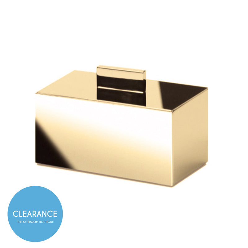 Box Metal Lineal Cotton Tips Holder - Free Standing - 4" Brass/Satin Gold (Final Sale)