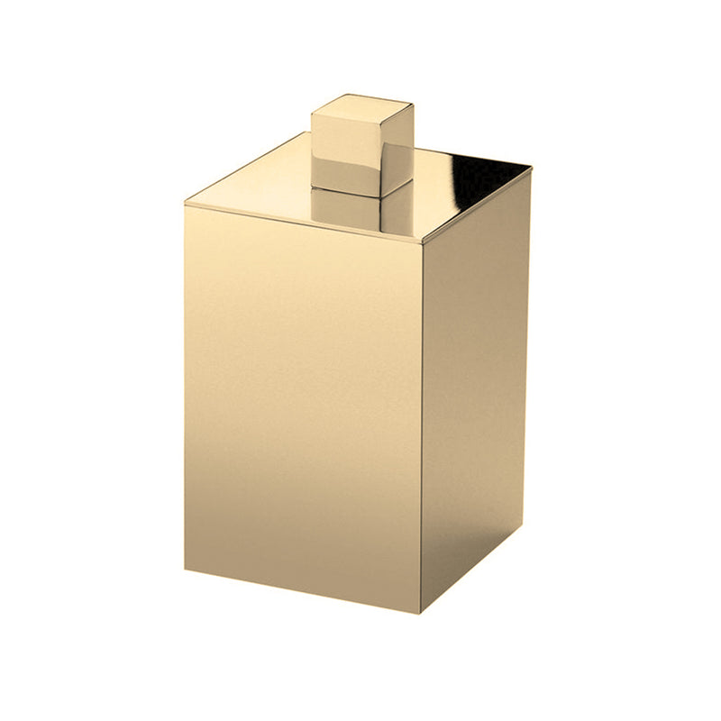 Box Metal Cotton Tips Holder - Free Standing - 4" Brass/Satin Gold (Final Sale)