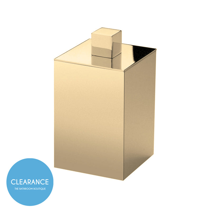 Box Metal Cotton Tips Holder - Free Standing - 4" Brass/Satin Gold (Final Sale)