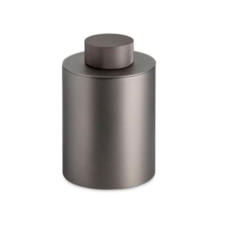 Urban Knurled Cotton Tips Holder - Free Standing - 5" Brass/Matt Graphite