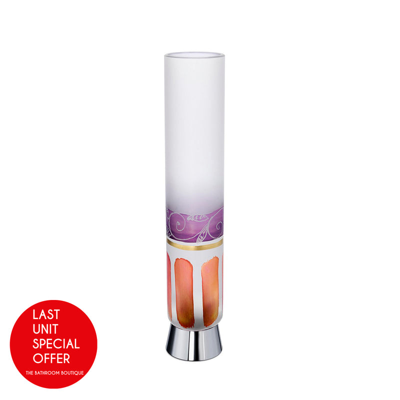 Decó Round Flower Vase - Free Standing - 9" Brass/Glass/Polished Chrome - Last Unit Special Offer