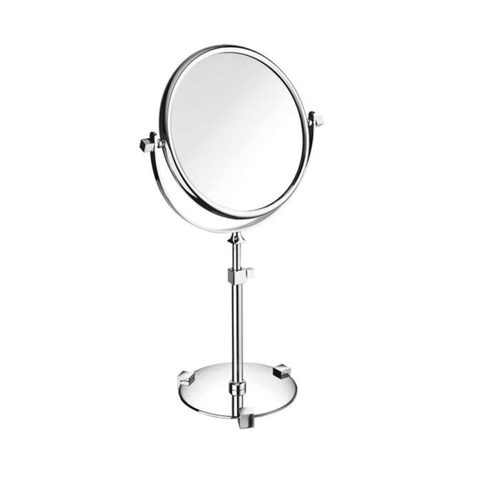 Universal 5X Make-Up Mirror - Free Standing - 7" Brass/Polished Chrome