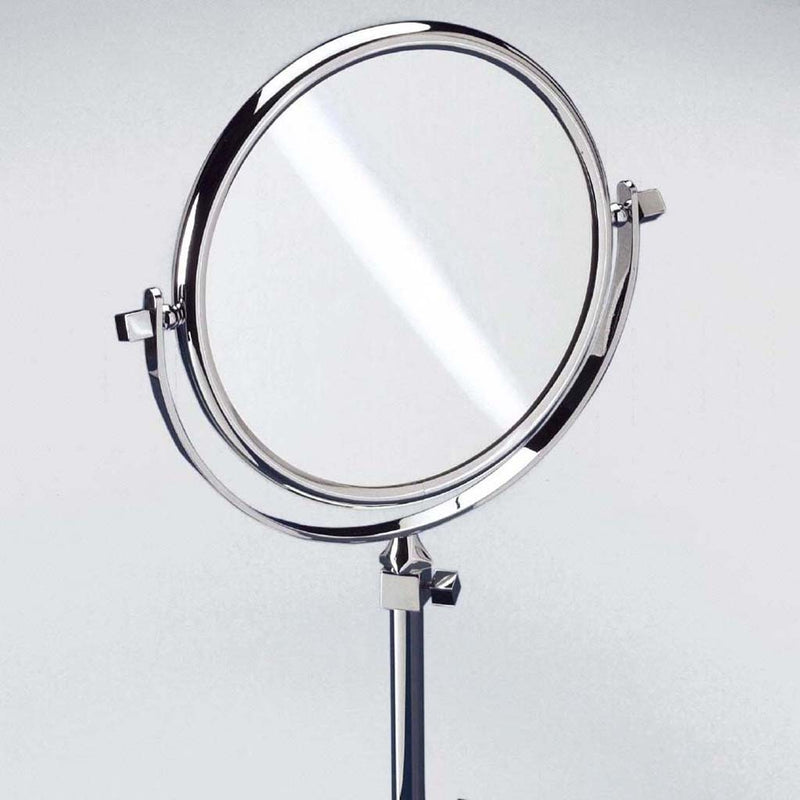 Universal 5X Make-Up Mirror - Free Standing - 7" Brass/Polished Chrome (Final Sale)