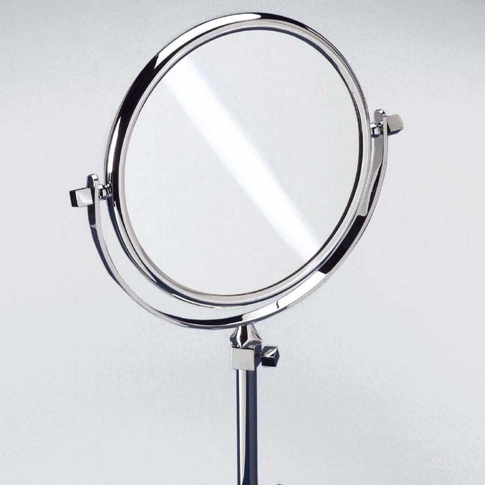 Universal 3X Make-Up Mirror - Free Standing - 7" Brass/Polished Chrome