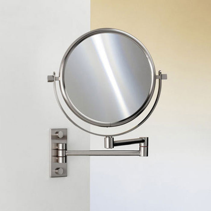 Universal 5X Make-Up Mirror - Wall Mount - 7" Brass/Brushed Nickel