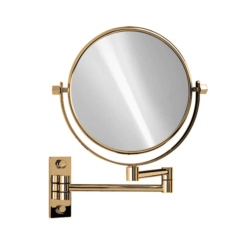 Universal 5X Make-Up Mirror - Wall Mount - 7" Brass/Antique Gold