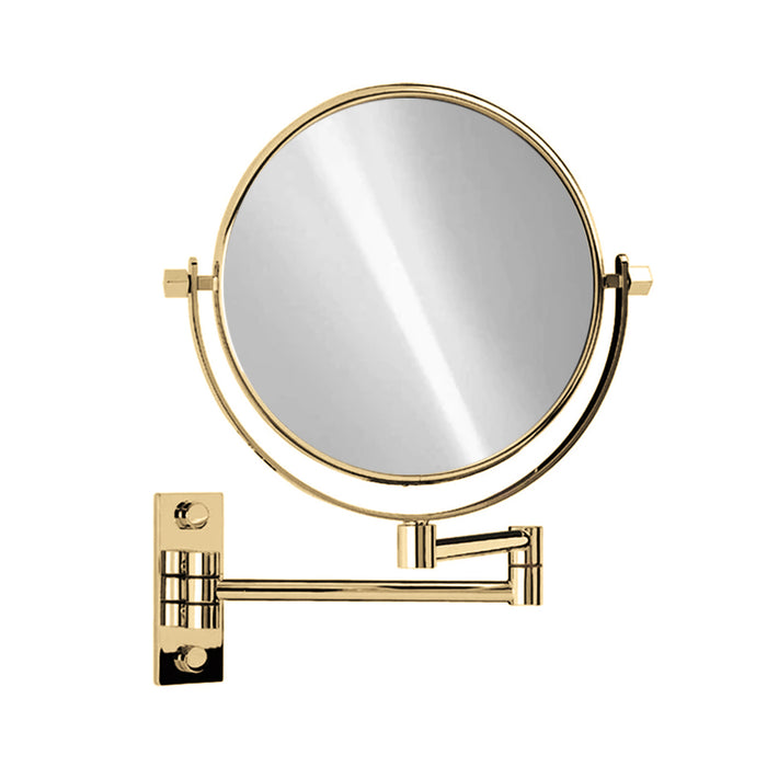 Universal 5X Make-Up Mirror - Wall Mount - 7" Brass/Gold