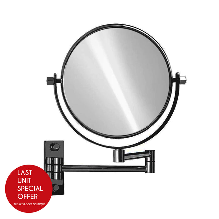 Universal 5X Make-Up Mirror - Wall Mount - 7" Brass/Black - Last Unit Special Offer