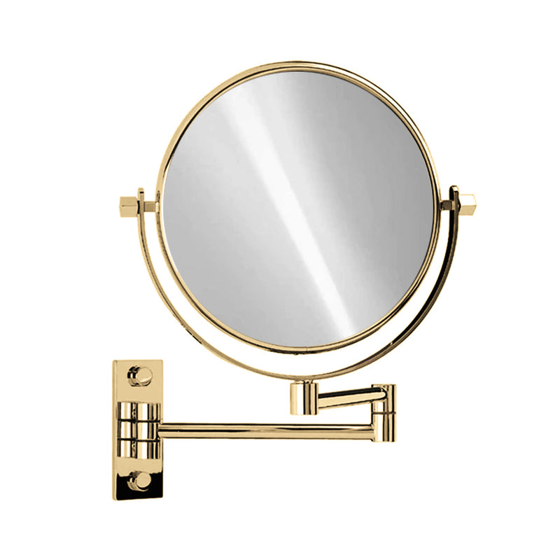 Universal 3X Make-Up Mirror - Wall Mount - 7" Brass/Gold