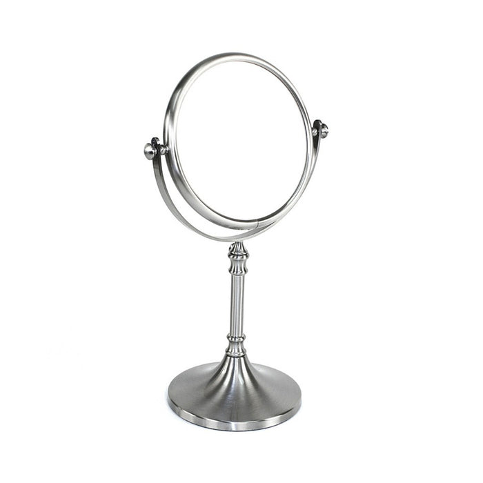 Stand 5X Make-Up Mirror - Free Standing - 14" Brass/Polished Chrome