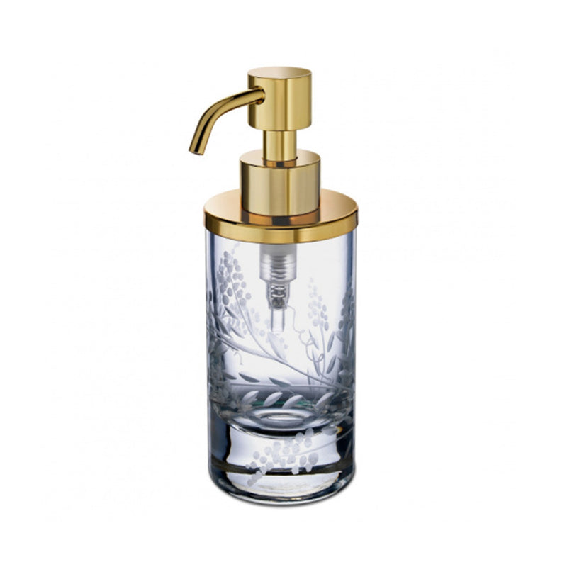 Barocco Soap Dispenser - Free Standing - 6" Brass/Glass/Gold - Last Unit Special Offer