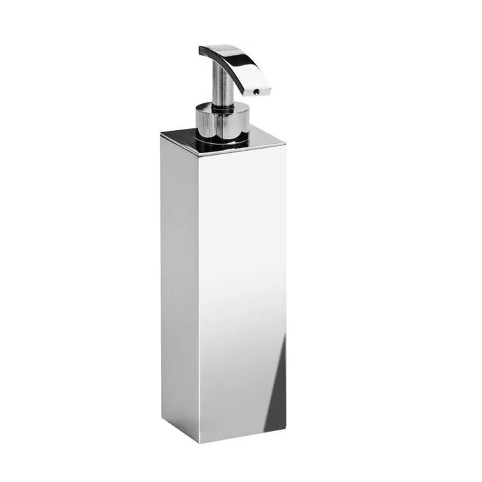 Box Metal Lineal Soap Dispenser - Free Standing - 8" Brass/Polished Chrome