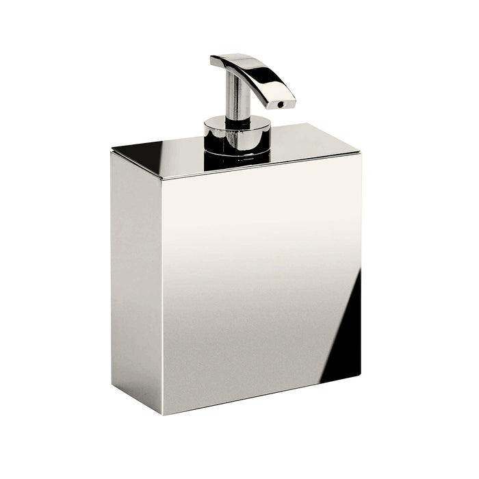 Box Metal Lineal Soap Dispenser - Free Standing - 4" Brass/Brushed Nickel