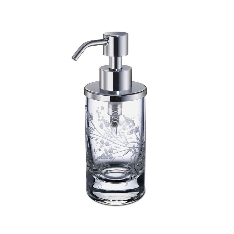 Barocco Soap Dispenser - Free Standing - 6" Brass/Glass/Polished Chrome (Final Sale)