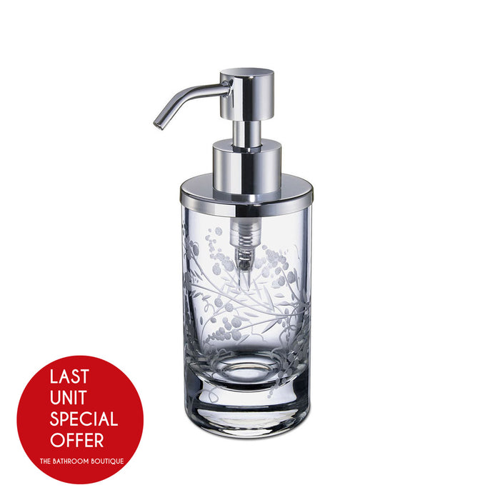 Barocco Soap Dispenser - Free Standing - 6" Brass/Glass/Polished Chrome - Last Unit Special Offer