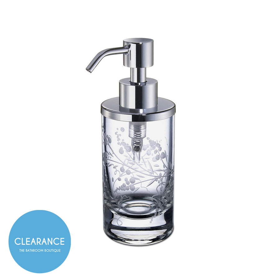 Barocco Soap Dispenser - Free Standing - 6" Brass/Glass/Polished Chrome (Final Sale)