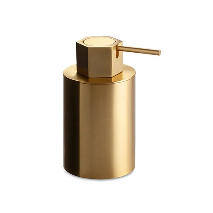 Geometric Soap Dispenser - Free Standing - 6" Brass/Satin Gold