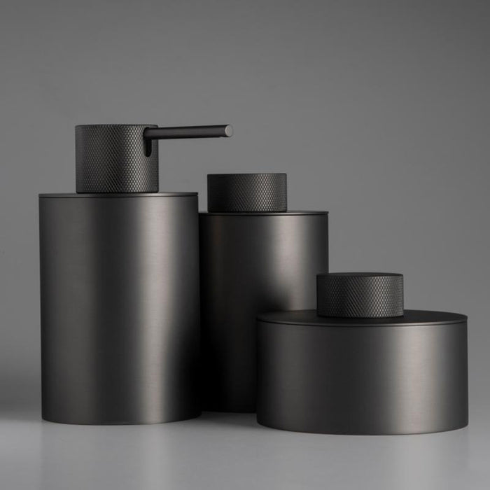 Urban Knurled Soap Dispenser - Free Standing - 6" Brass/Matt Graphite