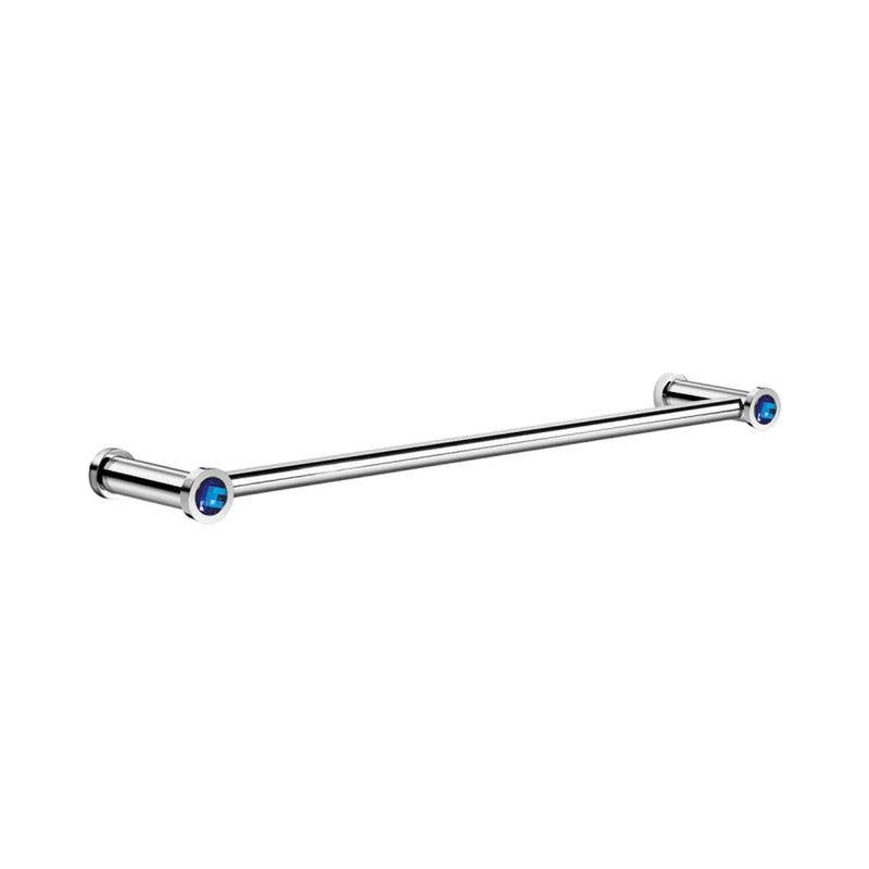Moonlight Swarovski Round Single Towel Bar - Wall Mount - 20" Brass/Glass/Blue/Polished Chrome (Final Sale)