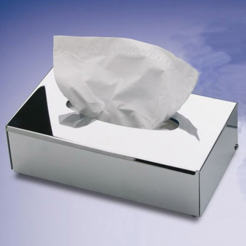 Universal Tissue Box - Wall Or Free Installation - 9" Brass/Polished Chrome