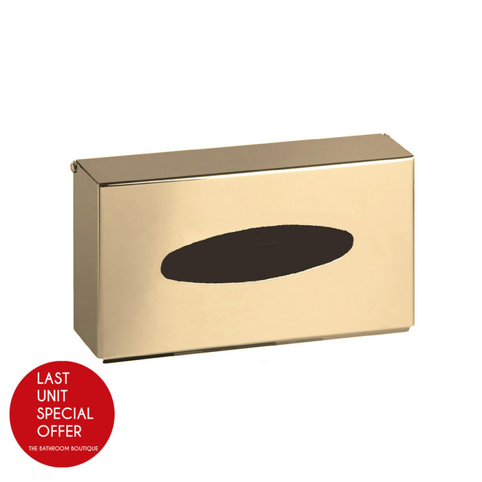 Universal Tissue Box - Wall Or Free Installation - 9" Brass/Satin Gold - Last Unit Special Offer