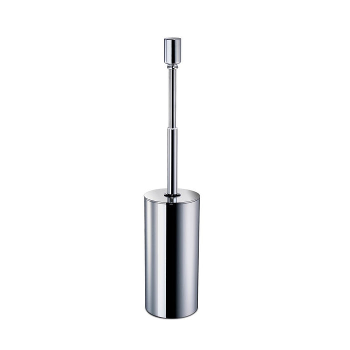 Cylinder Toilet Brush Holder - Free Standing - 16" Brass/Polished Chrome