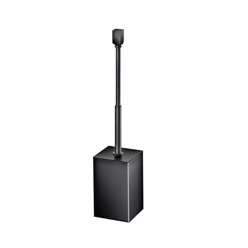Black Toilet Brush Holder - Free Standing - 15" Brass/Matte Black