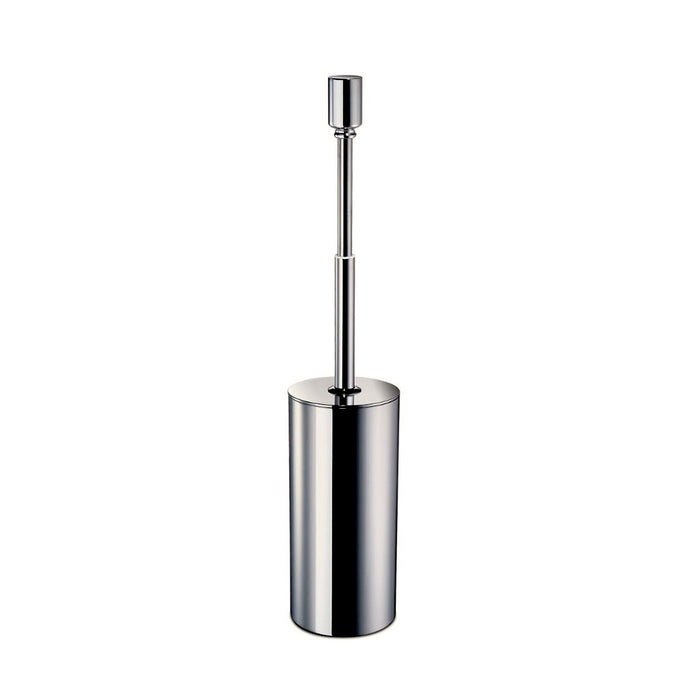 Cylinder Toilet Brush Holder - Free Standing - 15" Brass/Brushed Nickel