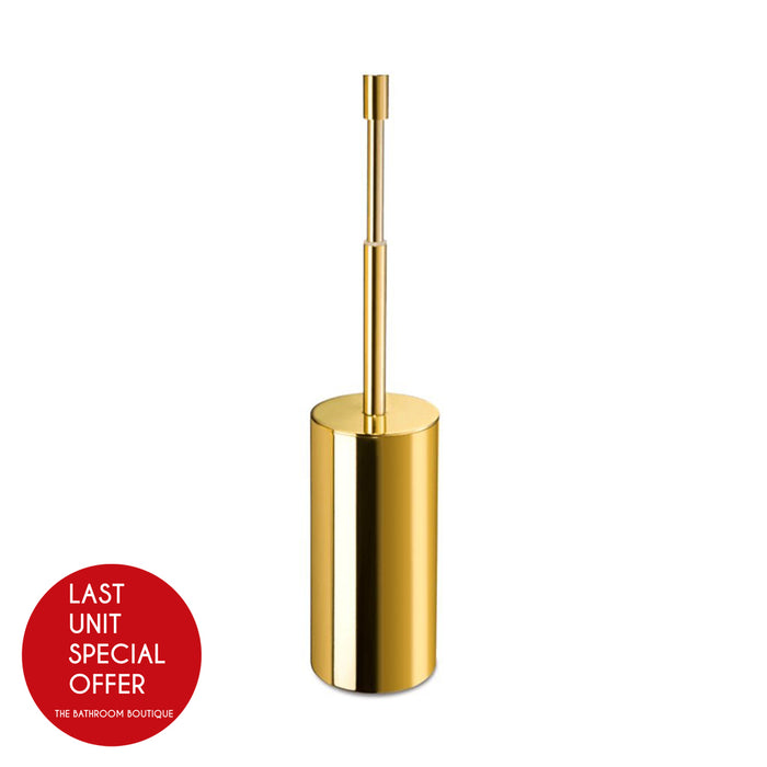 Cylinder Toilet Brush Holder - Free Standing - 15" Brass/Satin Gold - Last Unit Special Offer