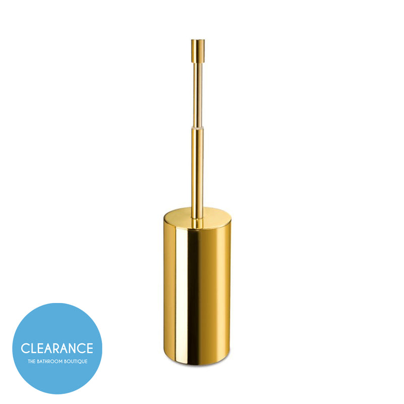 Cylinder Toilet Brush Holder - Free Standing - 15" Brass/Satin Gold (Final Sale)