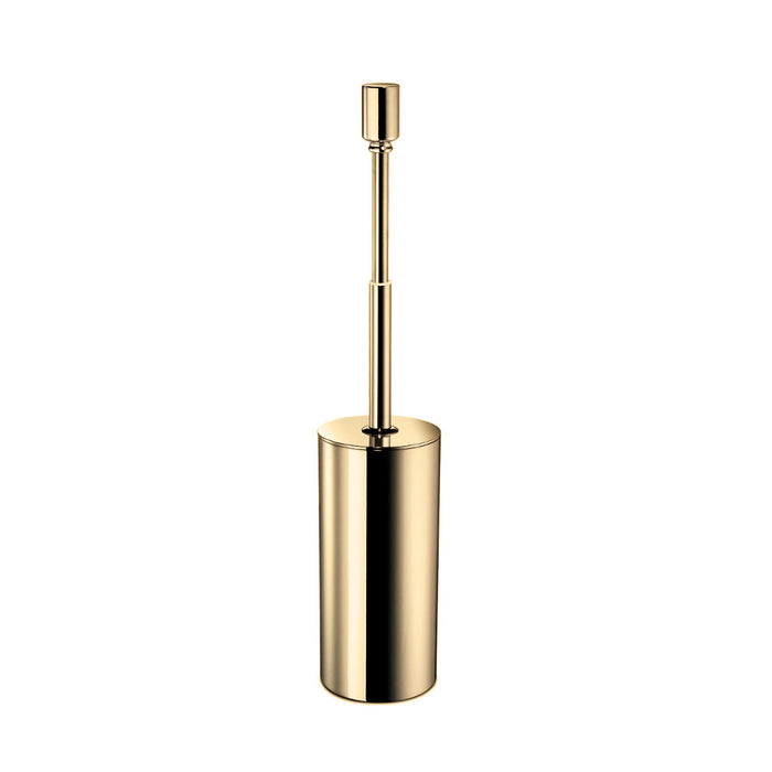 Cylinder Toilet Brush Holder - Free Standing - 15" Brass/Gold