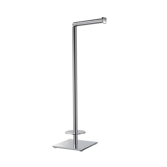 Universal Square Spare And Toilet Paper Holder - Free Standing - 19" Brass/Polished Chrome