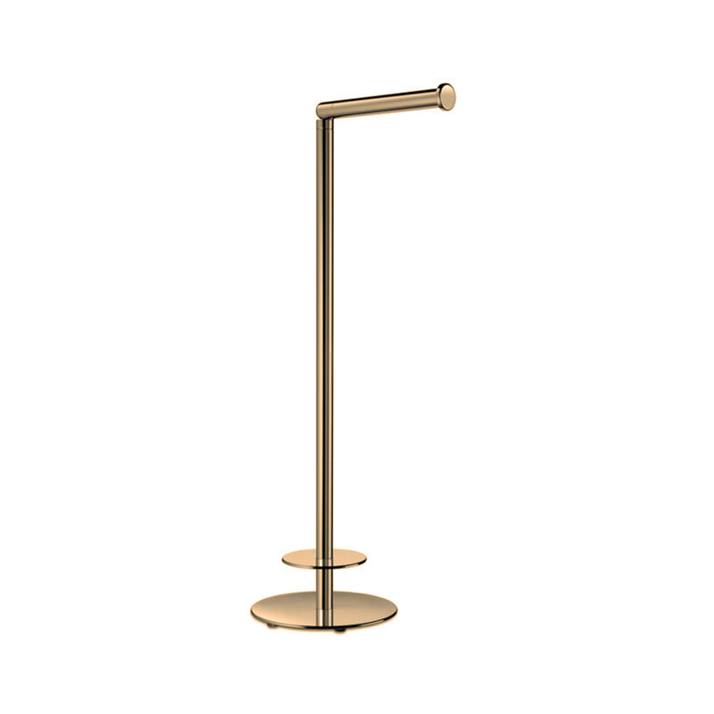 Universal Round Spare And Toilet Paper Holder - Free Standing - 19" Brass/Satin Gold (Final Sale)