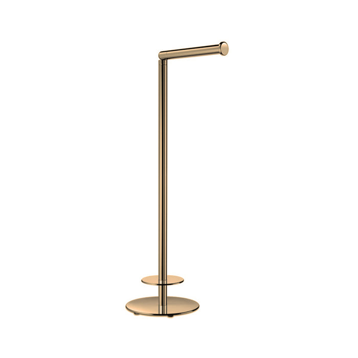 Universal Round Spare And Toilet Paper Holder - Free Standing - 19" Brass/Satin Gold - Last Unit Special Offer