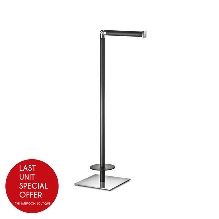 Universal Spare And Toilet Paper Holder - Free Standing - 19" Brass/Black - Last Unit Special Offer