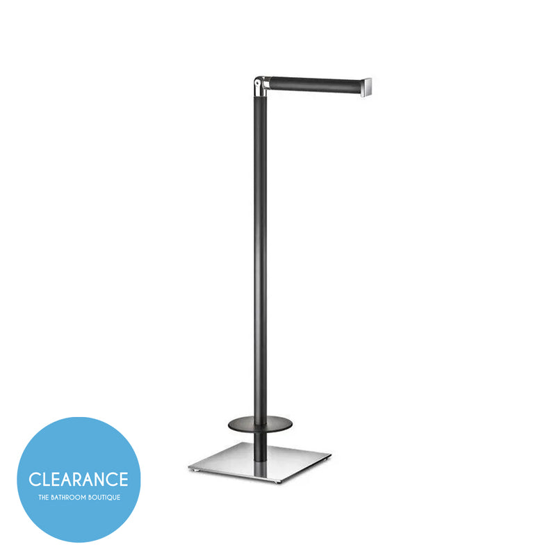 Universal Spare And Toilet Paper Holder - Free Standing - 19" Brass/Black (Final Sale)