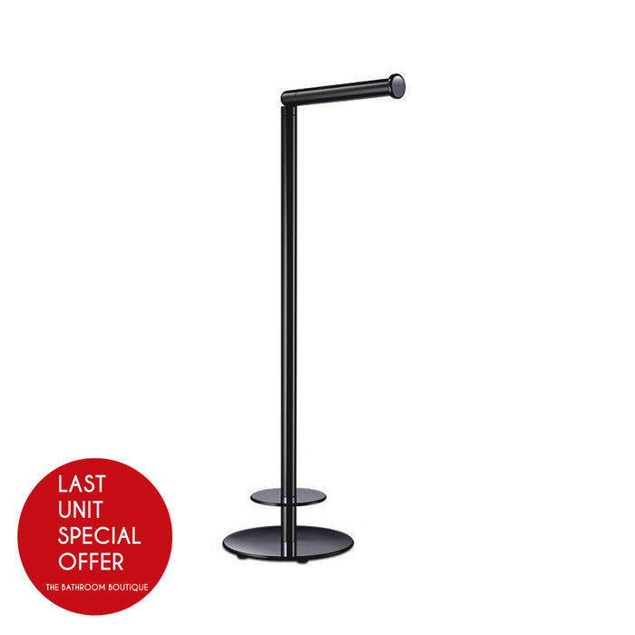 Universal Round Spare And Toilet Paper Holder - Free Standing - 19" Brass/Matt Black - Last Unit Special Offer