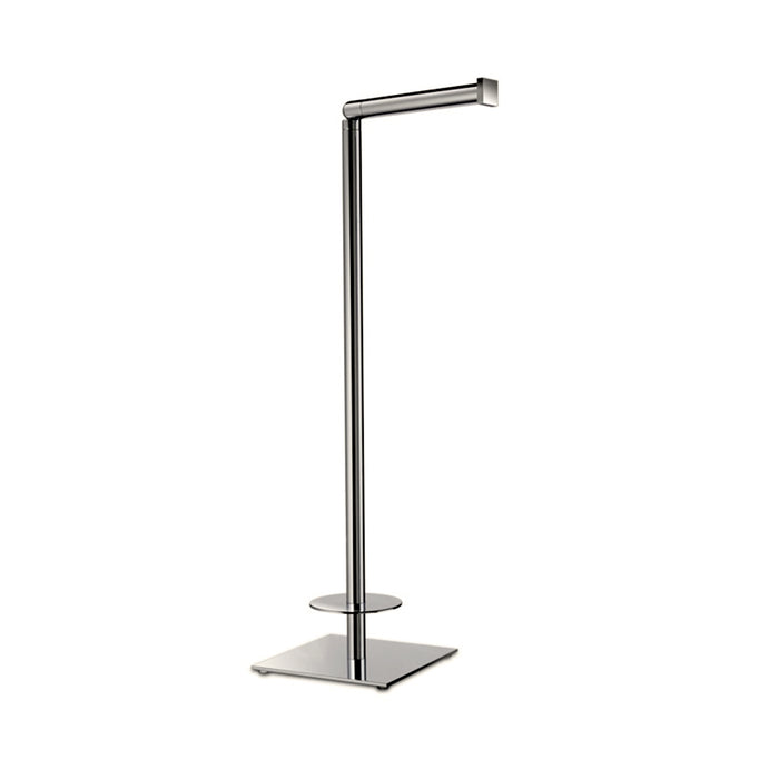 Universal Square Spare And Toilet Paper Holder - Free Standing - 19" Brass/Brushed Nickel