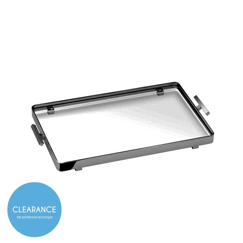 Box Metal Tray - Free Standing - 11" Brass/Glass/Matt Black (Final Sale)